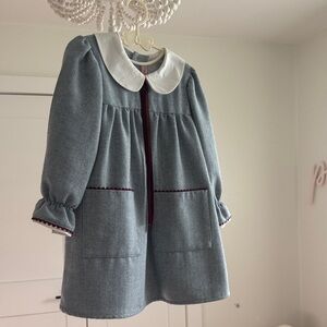 Elegant Kids Gray Dress with White Collar